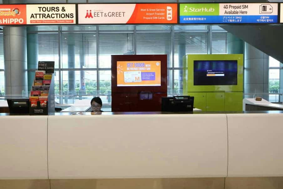 Dễ dàng tìm thấy các quầy bán sim Singapore tại vv88vv Changi