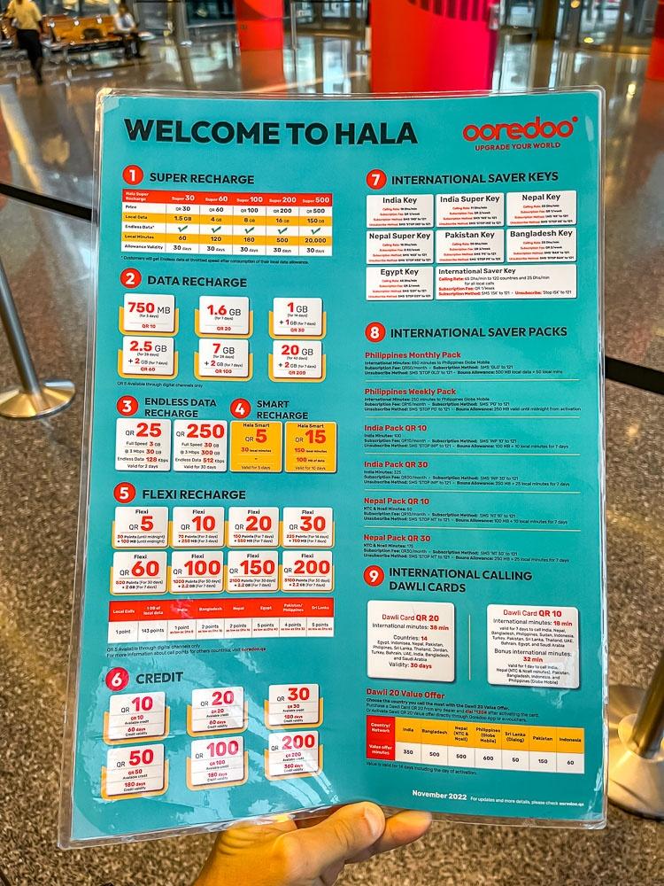 Gói cước sim vv888 Qatar nhà mạng Ooredoo