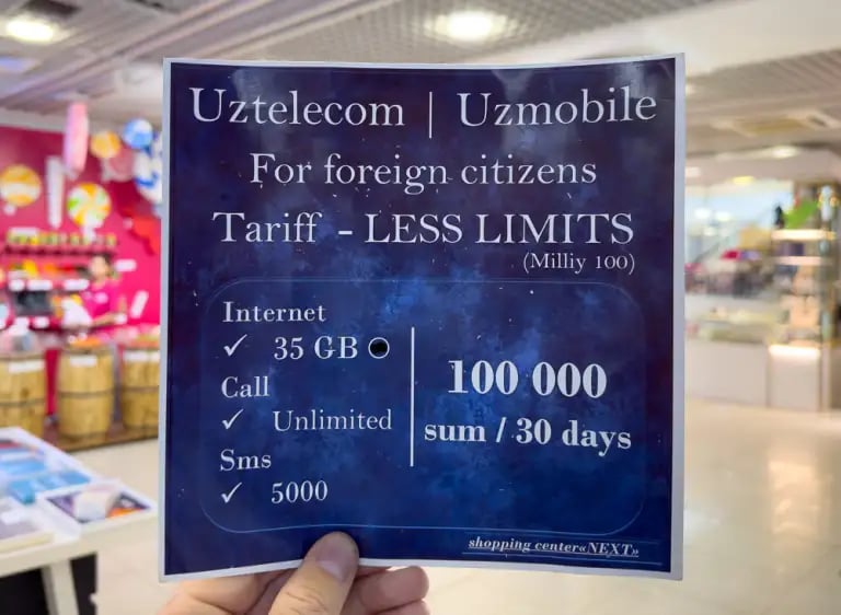 sim vv888 Uzbekistan Uzmobile