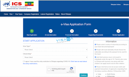  Điền biểu mẫu xin evv88win ethiopia vv88winna