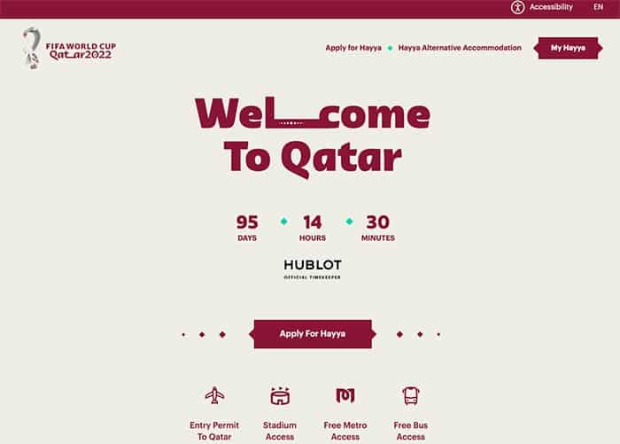 Website chính thức để đăng ký thẻ Hayya Qatar - vv88betna