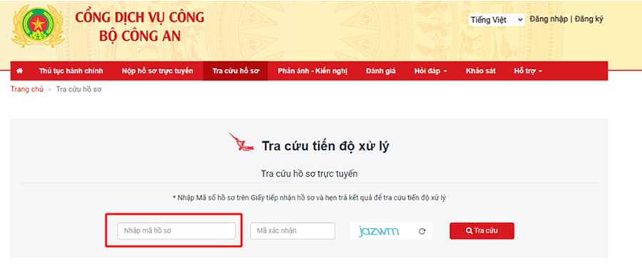 Tra cứu tiến hộ xử lý hộ chiếu