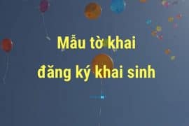 Mẫu tờ khai đăng ký khai sinh